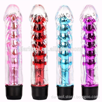 DG033/Vibrating Crystal Multi-Speeds Super Soft Flexible Strong Vibration Dildo